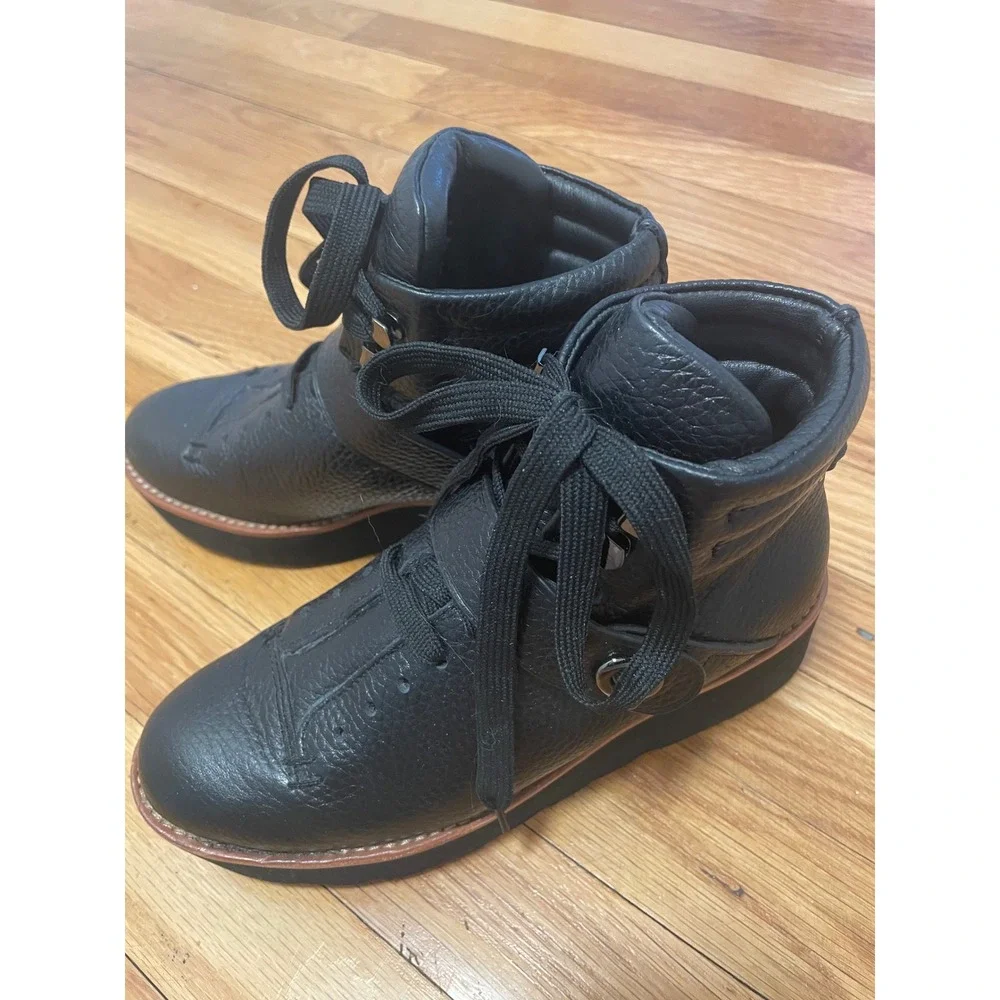 Coach Urban Hiker Boots Size 6‎ Black Leather Platform Lace Up Ankle Streetwear